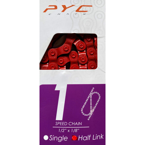 PYC P121 HALF-LINK CHAIN RED 100 LINKS