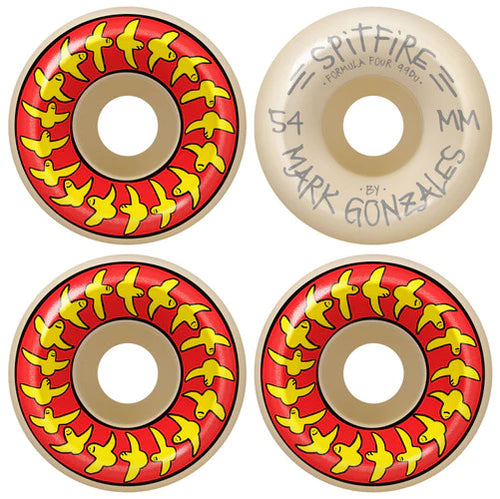 Spitfire F4 Conical Full Mark Gonzales Wheels Red/Yel/Nat 54MM 99D