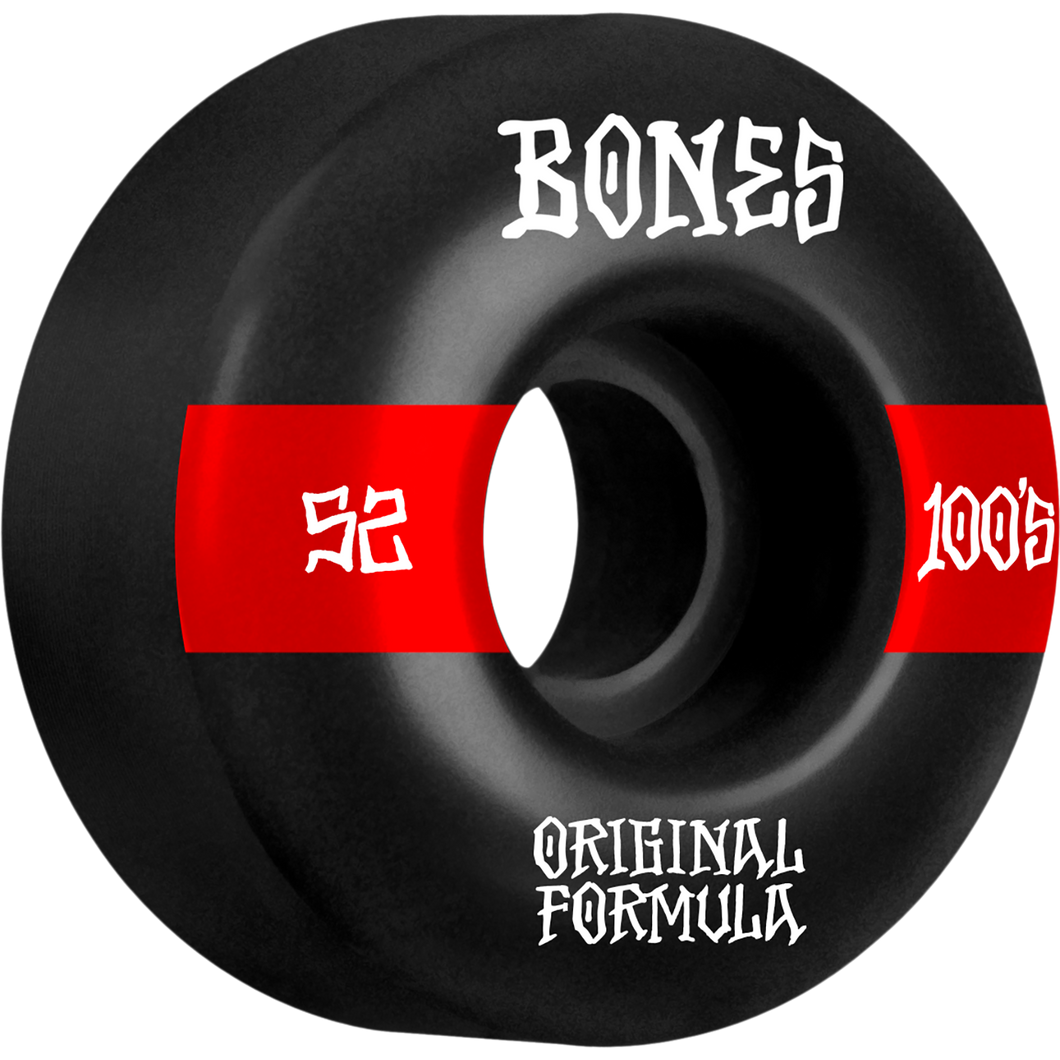 BONES 100's OG V4 #14 52mm BLACK W/RED